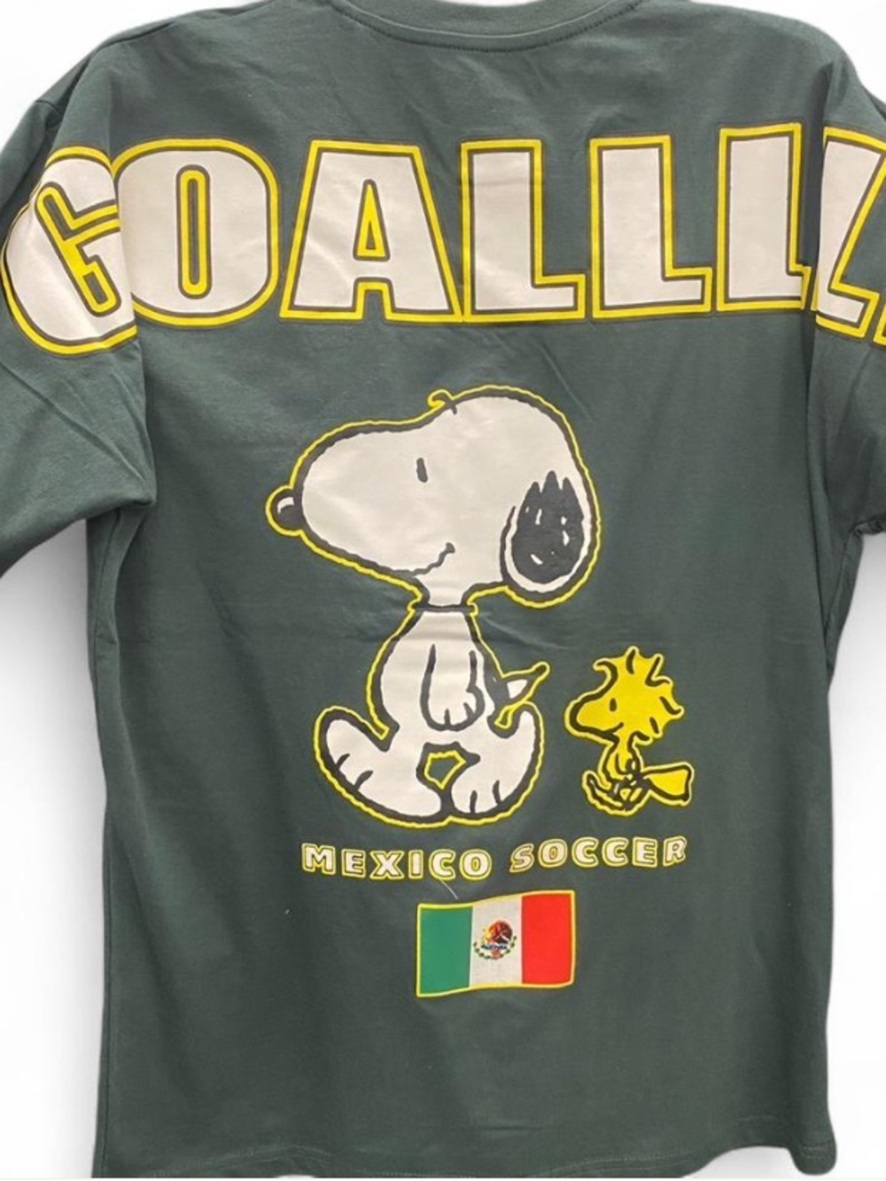 Peanuts Snoopy green Mexico soccer T-Shirt graphic tee